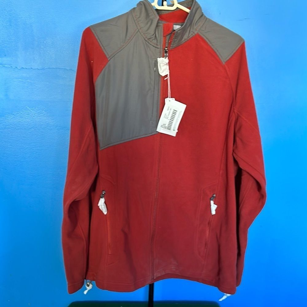North End Full Zip Fleece Jacket Rust/Graphite Size Large L Warm Outdoor Layer